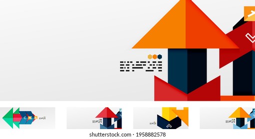 Flat style colorful geometric shapes abstract wallpapers