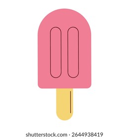 Ilustração de picolé colorido de sorvete de estilo plano com vibrações de verão
