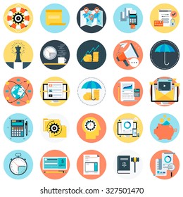 Flat style, colorful, vector icon set about education, business and creativity for info graphics, websites, mobile and print media.