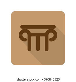 Flat style Column web app icon on light brown background