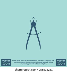 Flat style compass icon