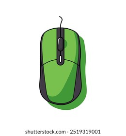 Flat Style Computer Mouse Vector Icon Illustration