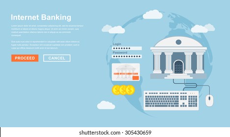 flat style concept for internet banking and online payments