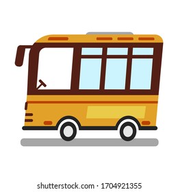 Concepto plano de transporte público. Vista lateral del autobús.Ilustración vectorial aislada. Icono de vector de bus