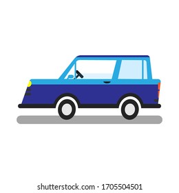 Concepto de transporte de estilo plano. Vista lateral del Camión.Ilustración vectorial aislada. Icono de vector de Camión