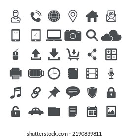 Flat style of contact us vector line icon set for Web Design and Business . Communication symbol. Universal Outline Icons For Web and Mobile.