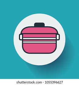 Flat style cooking pot icon.Vector, illustration eps10