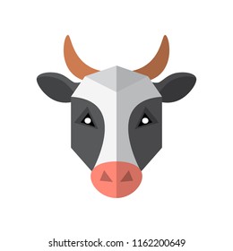 Flat style cow icon. Simple bull sign isolated on a white background. Vector illustration