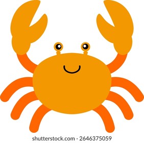Flat Style Crab Illustration for Summer Kids Project