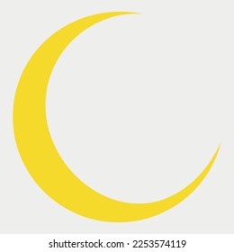 Flat Style Crescent Moon vector illustration