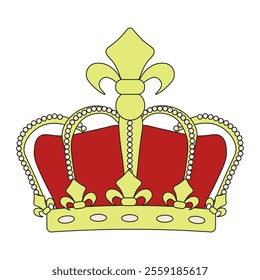 Flat style crown template design isolated transparent background. Vector king crown. Royal corona. EPS 10	