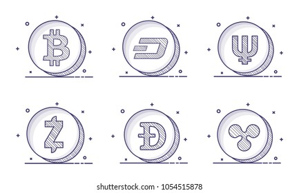 Flat style cryptocurrencies symbol. 