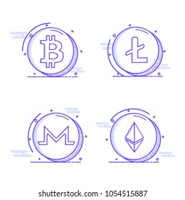 Flat style cryptocurrencies symbol. 
