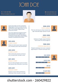 Flat style curriculum vitae cv resume design