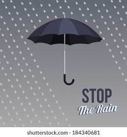 flat style dark blue umbrella icon