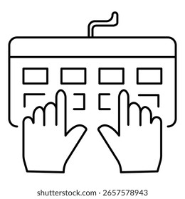 Ícone de Símbolo de Vetor de Digitação de Dados de Estilo Plano