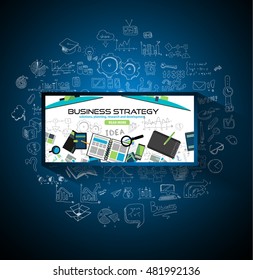 Flat Style Design Concepts for business strategy and career. Ideal for corporate brochures, flyers, digital marketing, product or idea presentations, web banners and so on .