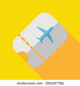 Señal de boleto de vuelo de diseño plano. Icono de boleto de viaje aislado en fondo blanco.