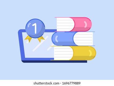 Flat Style Design Icons Online Education Vector Illustration