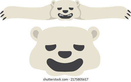 flat style design illustration of bear on the wall face 