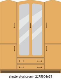 flat style design illustration of dressing table cupboard 