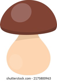 flat style design illustration of mushroom grass brown 