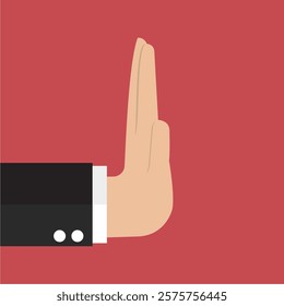 Flat style design illustration of rejecting hand gesture