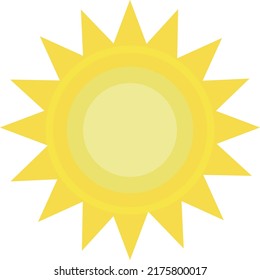 ilustración de diseño de estilo plano de sol en amarillo cielo 