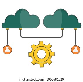 Flat style design Logo symbol designs for cloud network service. flat Icon pack template can be used for landing page, web, mobile app, poster, banner, website.