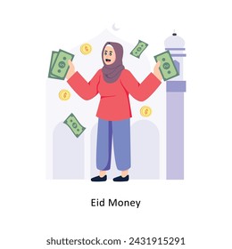  Flat Style Design Vector illustration. Stock illustrationEid Money