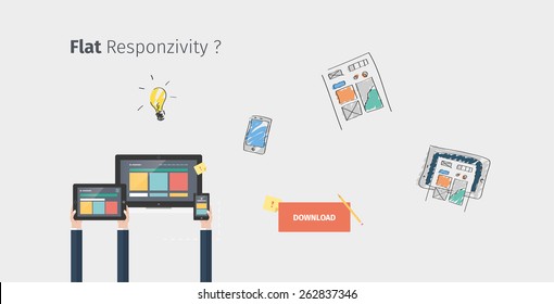 Flat style design web header.