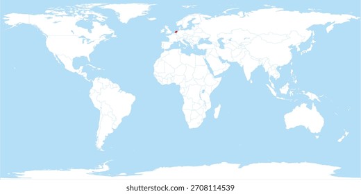Un diseño de estilo plano de World Map Country Netherlands Atlas destacado