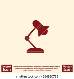 Flat style desk lamp icon