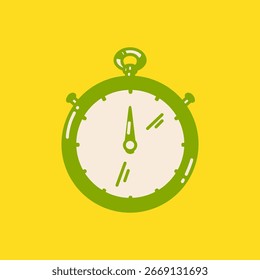 Flat Style Detailed Stopwatch Icon Design Element Illustration Graphic