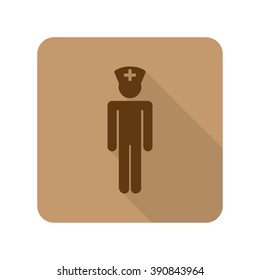 Flat style Doctor web app icon on light brown background