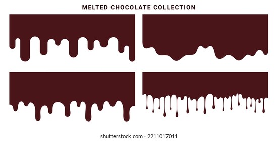 Flat Style Dripping Melted Chocolate Collection