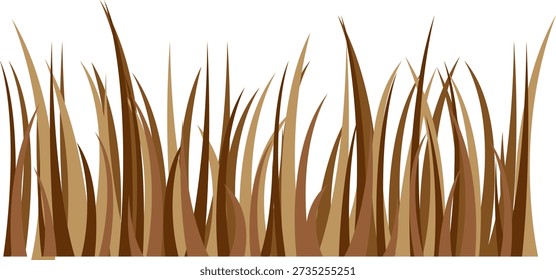 Flat Style Dry Grass Field Illustration Isolated Graphic Element