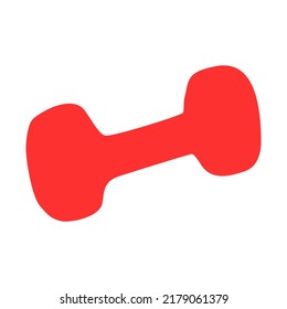 Flat style dumbbell weight training equipment, vector 