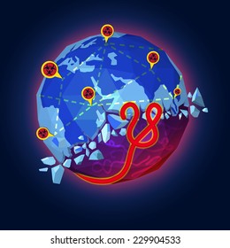 Flat style of Ebola Virus outbreak concept 
