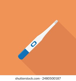 Flat style electronic human temperature thermometer icon. Vector