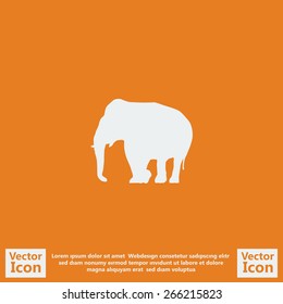 Flat style elephant icon