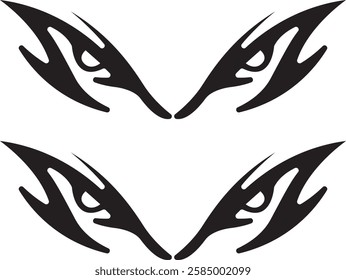 Flat style eye illustration vector logo in black and white