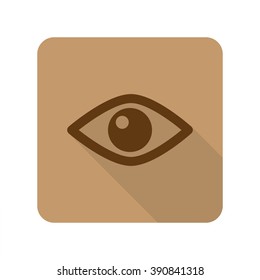 Flat style Eye web app icon on light brown background