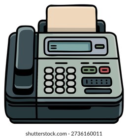 Flat style fax clipart vector illustration suitable for office communication business workflow document sending technology and retro device related design projects