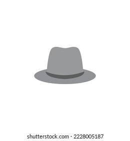 Flat Style Fedora Hat Vector illustartion. Cartoon style Beach man's hat flat vector icon isolated on background. Bucket, Western, Derby hat icon, Campaign, Floppy Summer Hat icon symbol