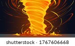 Flat style fire twist tornado