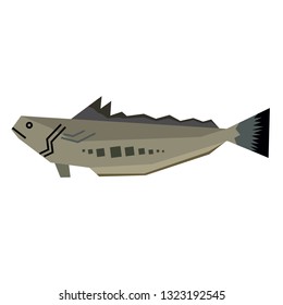 flat style fish geometric style illustration. Underwater world exotic fish series