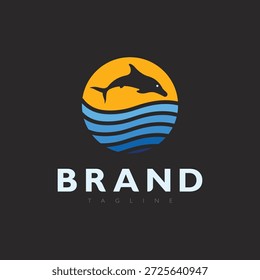 Flat Style Fish Logo Icon for Aquatic Business Branding Identity Design