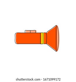 Flat style flashlight icon. Flashlight, vector. Lighting in the dark. Vector.