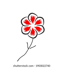 flor de estilo llano, aislada y de moda. Fondo del perfil de las flores para el logotipo de diseño del sitio web, aplicación, interfaz de usuario. Ilustración del icono del vector, EPS10.
